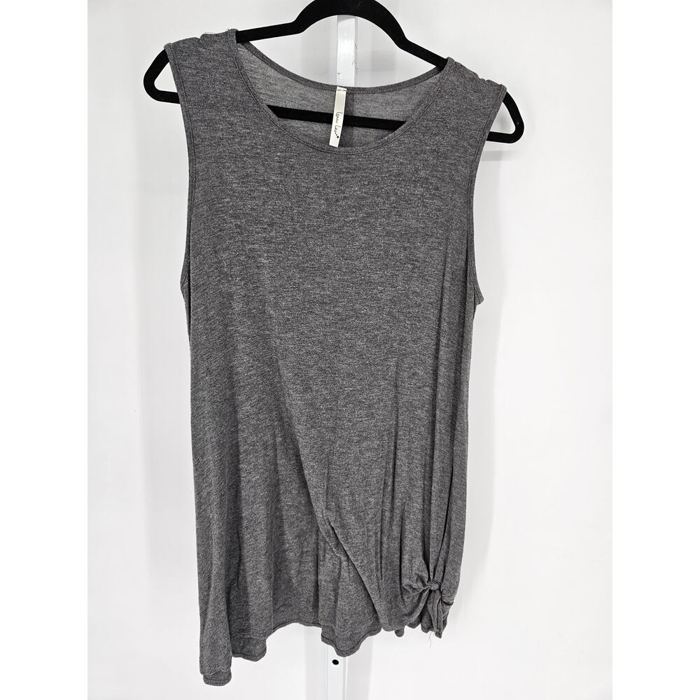 Isaac Liev Womens Sz 2X Sleeveless Tank Top Gray Tunic length